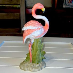 Vtg hand painted pink flamingo figurine by Lefton China  marked #06310. 1987